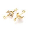 Brass Micro Pave Cubic Zirconia Pendants KK-T073-53G-2