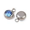 Birthstone 201 Stainless Steel Rhinestone Charms STAS-G368-01P-3