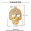 304 Stainless Steel with Crystal Rhinestone Pendants RB-OY001-09G-2