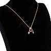 Brass Micro Pave Cubic Zirconia Initial Pendants Necklaces NJEW-S069-JN002-A-2