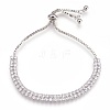 Brass Micro Pave Cubic Zirconia Bolo Tennis Bracelets BJEW-F334-P-1