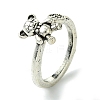 Bear Alloy Open Cuff Rings RJEW-K275-39AS-1