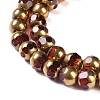 Electroplate Glass Beads Strands X-EGLA-Q128-04A-FP02-3