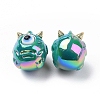 UV Plating Rainbow Iridescent Acrylic Beads OACR-A018-03E-2