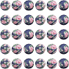 30pcs Round with Flower Pattern Silicone Focal Beads SIL-SC0002-03D-1