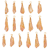 Fingerinspire 16Pcs Electroplated Raw Rough Natural Quartz Crystal Copper Wire Wrapped Pendants FIND-FG0003-30B-1