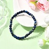 Natural Lapis Lazuli Cube Beads Stretch Bracelets for Men Women BJEW-JB12277-1