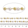 Brass & ABS Plastic Pearl Round Link Chains CHC-G024-12G-2