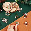 9Pcs 9 Styles Christmas Theme Rhinestone Brooch Pin JEWB-DC0001-33-3
