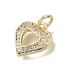 Brass Micro Pave Clear Cubic Zirconia Charms CU-L001-19G-05-2