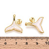 Brass with Shell Enamel Cup Pearl Peg Bails Pin Pendants KK-T079-12G-4