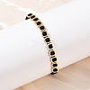 Square Brass Cotton Cord Adjustable Braided Bracelets BJEW-L568-05G-1