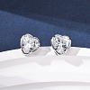 Brass Micro Pave Clear Cubic Zirconia Stud Earrings EJEW-C174-02A-P-1