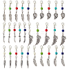 60Pcs Alloy & Synthetic Turquoise Locking Stitch Markers HJEW-DC00087-1