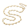 Brass Heart Link Chain Necklaces for Women NJEW-F329-03G-4