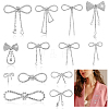 13Pcs 13 Styles Bowknot Alloy Rhinestone Brooches for Backpack Clothes JEWB-GA0001-36-1