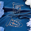 2Pcs 2 Styles Steel Brooches JEWB-BM0001-01P-4