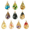 10Pcs 10 Colors Transparent Resin Pendants RESI-TA0004-84-3
