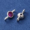 925 Sterling Silver Pave Cubic Zirconia Connector Charms STER-Z007-01P-04-2