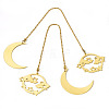 Brass Moon & Star Charms Bookmarks AJEW-TAC00030-2