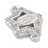 Rack Plating Brass Micro Pave Clear Cubic Zirconia Star with Virgin Mary Connector Charms KK-L224-096P-2