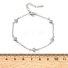Brass Micro Pave Clear Cubic Zirconia Star Link Chain Bracelets KK-CBA3629-01P-5