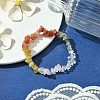 Natural Quartz Crystal & Rose Quartz & Red Aventurine & Prehnite & South Red Agate & Topaz Jade Chip Beaded Stretch Bracelets for Women BJEW-JB10816-2