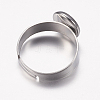 Adjustable 304 Stainless Steel Finger Rings Components STAS-F149-18P-A-3
