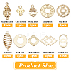 ARRICRAFT 20Pcs 10 Style Eco-Friendly Brass Connector Charms KK-AR0002-40-5