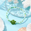 Handmade Glass Seed and Synthetic Turquoise Beaded Strtch Bracelets for Children BJEW-JB11301-02-1