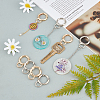 20Pcs 2 Colors Alloy Spring Gate Ring KEYC-NB0001-16-3