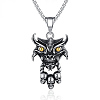 Halloween 304 Stainless Steel Devil Skull Pendant Necklaces for Men WG53C55-01-5