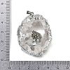 Natural Pyrite & Druzy Agate Hollow Geode Pendants G-G162-03P-01-3