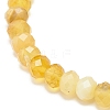 Natural Yellow Opal Rondelle Beaded Stretch Bracelets for Women BJEW-JB08956-04-5