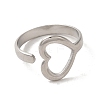 304 Stainless Steel Open Cuff Ring RJEW-C068-10P-2