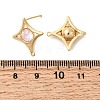 Star Brass Glass Stud Earring Findings KK-P340-10G-02-2