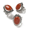 Natural Red Jasper Adjustable Rings RJEW-I108-01AS-18-1