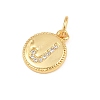 Brass Micro Pave Clear Cubic Zirconia Charms CU-CBA56CE-12G-J-2