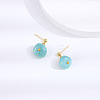Natural Howlite 304 Stainless Steel Dangle Stud Earrings LS-EJEW-H017-02G-01-1