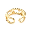 Rack Plating Brass Micro Pave Cubic Zirconia Open Cuff Rings for Women RJEW-U026-05G-01-4