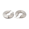 304 Stainless Steel Donut Thick Hoop Earrings EJEW-Z022-05P-2