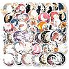 50Pcs PVC Self Adhesive Moon Cartoon Stickers X-STIC-B001-01-1