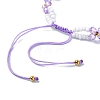 Woven Glass Flower Adjustable Braided Bead Bracelets for Women BJEW-MZ00100-6