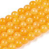 Natural Dyed Yellow Jade Gemstone Bead Strands G-R271-4mm-Y08-1