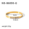 304 Stainless Steel Pave Cubic Zirconia Bangles FS-WG09E60-37-1