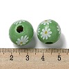 Printed Wood European Beads WOOD-G022-19J-3