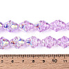 Electroplate Transparent Glass Beads Strands EGLA-N020-03F-4