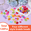 120Pcs 4 Styles Opaque Acrylic European Beads SACR-PA0001-37-4