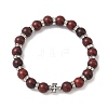 Dyed Imitation Burmese Wood Round Beadeed Stretch Bracelets Sets for Men Women BJEW-JB12355-03-2