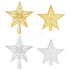 4Pcs 4 Style Plastic Christmas Treetop Star Ornament AJEW-GA0006-06-1